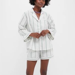 NWT Tuckernuck Women's Seersucker Set - White and Green Stripes